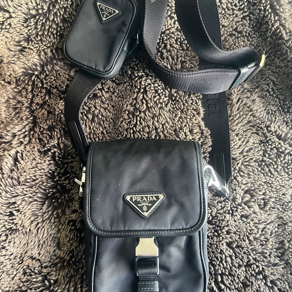 PRADA Re-Nylon And Saffiano Leather Crossbody - Authentic, Pre-Owned